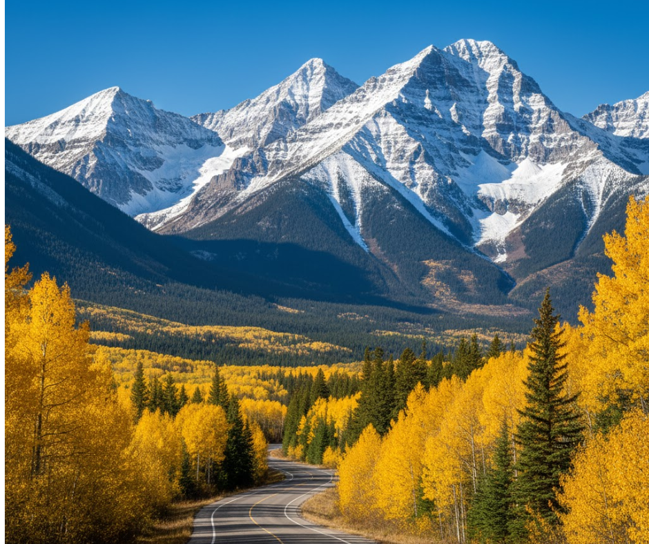 Rocky mountain national park tour with a road going through wilderness
